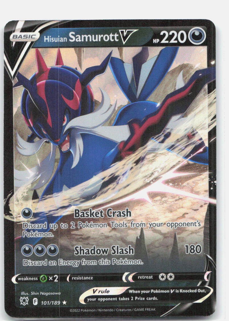 Hisuian Samurott V 101/189 Holo V Rare Astral Radiance Pokemon Near Mint