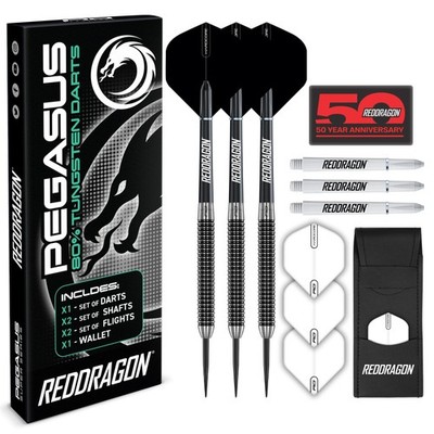 Red Dragon Tungsten Steeltip Darts Set Of 3 25G Premium Quality With Flights