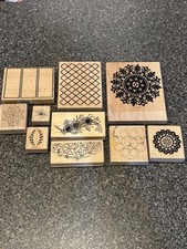 Lot Of 10 Assorted Wood Mounted Rubber Stamps