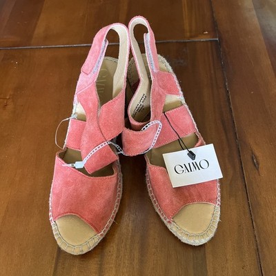 Gaimo Women's Size 7.5 Salmon Leather Upper Man-Made Sole Mare Wedge