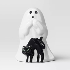 Target Hyde EEK Ceramic Halloween Ghost with Black Cat 2025 NWT