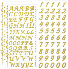 Peel and Stick Glitter Alphabet Letter and Number Stickers for Grad Cap - Assort