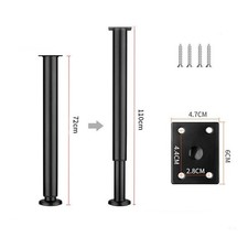 2/4x Adjustable Kitchen Worktop Desk Breakfast Bar Table Leg Support 720-1100MM
