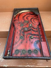 Antico Flipper Da Tavolo Primi 900 In Legno Perfetto Con Palline In Sasso 