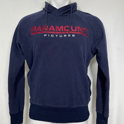 Paramount Pictures Embroidered Navy Blue Raglan Hoodie Sweatshirt Men's LARGE