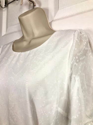 DKNY Womens White Textured Lightweight Fit & Flare Occasion Dress Size 14 uk - Picture 4 of 13