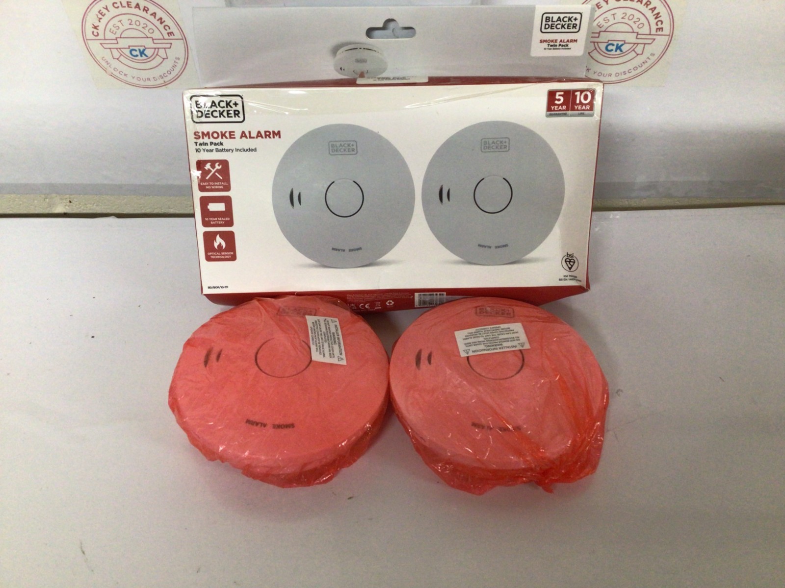 BLACK+DECKER Smoke Alarm 2 Pack. 10 Year Lithium Battery Included Smoke Alarm
