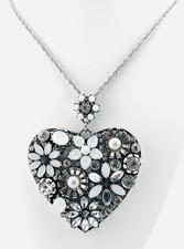 Betsey Johnson Large Heart Pendant Necklace E...