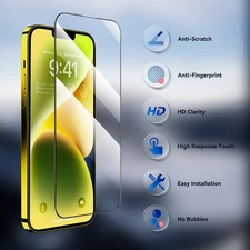 For iPhone 14 Plus & 13 Pro Max 6.7" Tempered Glass  - Easy Installation Kit -HD