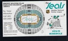 California Golden Seals  1975-76 Pocket Schedule,magnet,topps cards