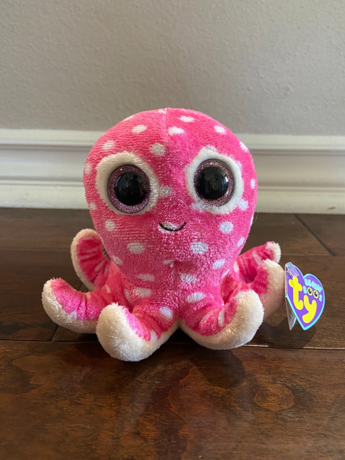 Ty Beanie Boo - Ollie the Pink Octopus With White Polka Dots - Plush Toy (6 In