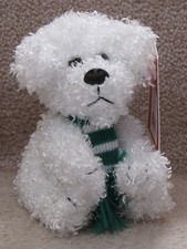New Plush White Dog with Green  White Scarf..