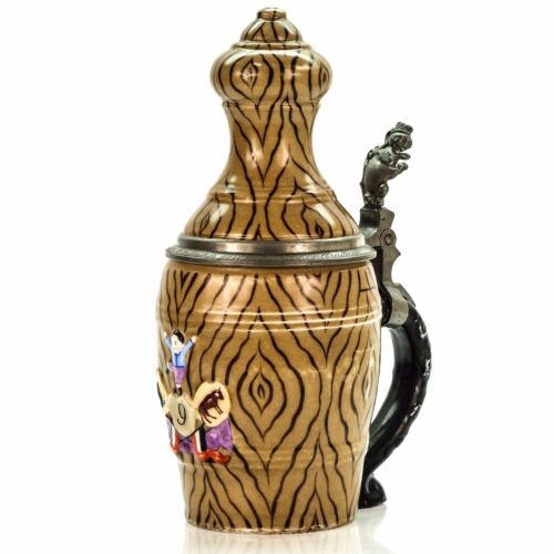 Reinhold Hanke 1134 Antik Figur Deutscher Deckelkrug Bierstein - Bowling Pin - Bild 2 von 7