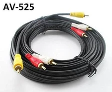 25ft 3-RCA  Composite Audio/Video Male to Male Cable, CablesOnline AV-525