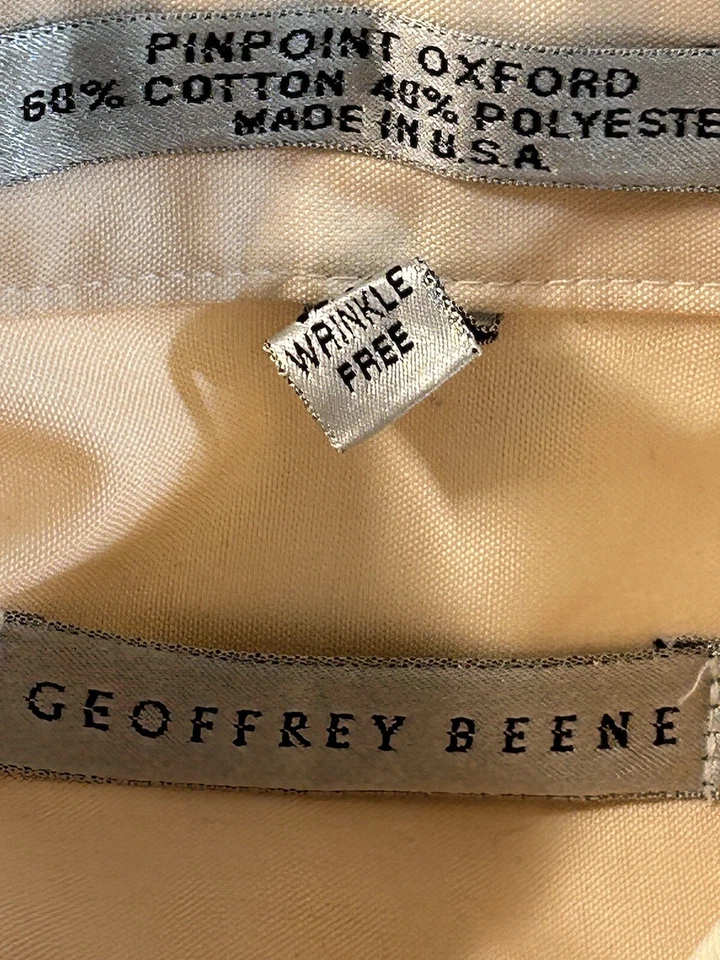 Camisa Geoffrey Beene Abotonada Talla 15 32/33 Sin Arrugas Pinpoint Oxford Foto 4 de 4