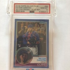 Victor Caratini 2018 Topps Silver Pack 83 Char Promo Blue Ref  PSA 10 Rookie