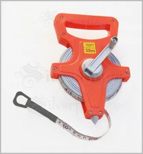 100 Foot Fiberglass Measuring Tape Measure Reel — Landscaping Building Surveying