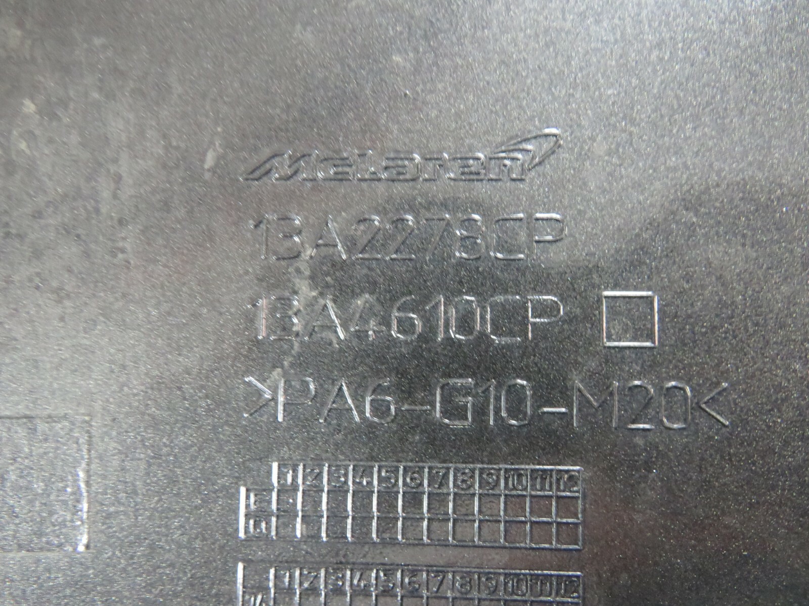 McLaren 570S, LH, Left Side Moulding, Used, P/N 13A4610CP