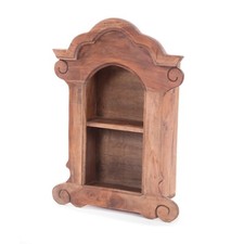 SCAFFALE IN LEGNO "ANELLO" | 62 cm, con intagli | mensola antica da parete, armadio a muro