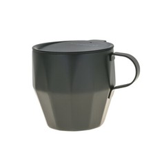 Coperchio tazza scrivania Starbucks Verismo acciaio inox sfaccettato nero 14 oz doppia parete