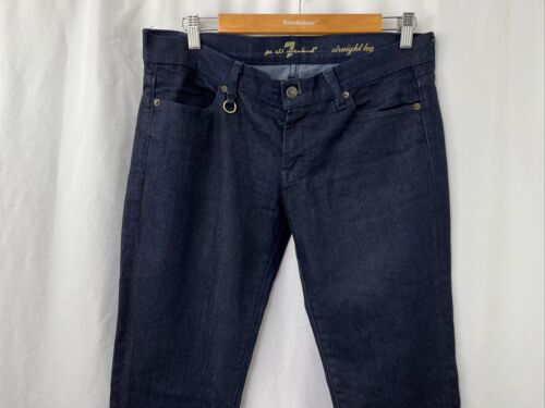 7 Seven For All Mankind Straight Leg Jeans Sz 30 Actual 34x35 Rings on Pockets - Picture 4 of 12