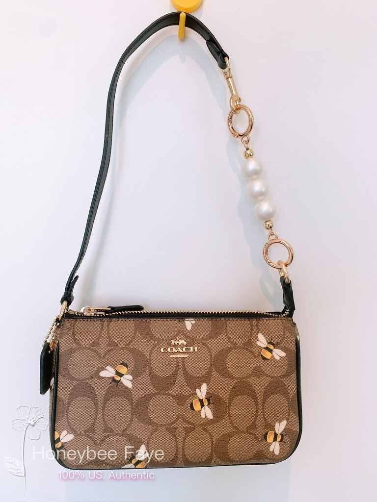 NWT Coach C8673 Nolita 19 In Signature Canvas With Bee Print + an