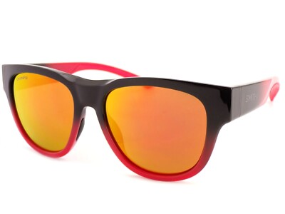 Smith Rounder Sonnenbrille dunkelgrau rot verblassen/chromaPop rote verspiegelte Gläser HWS X6