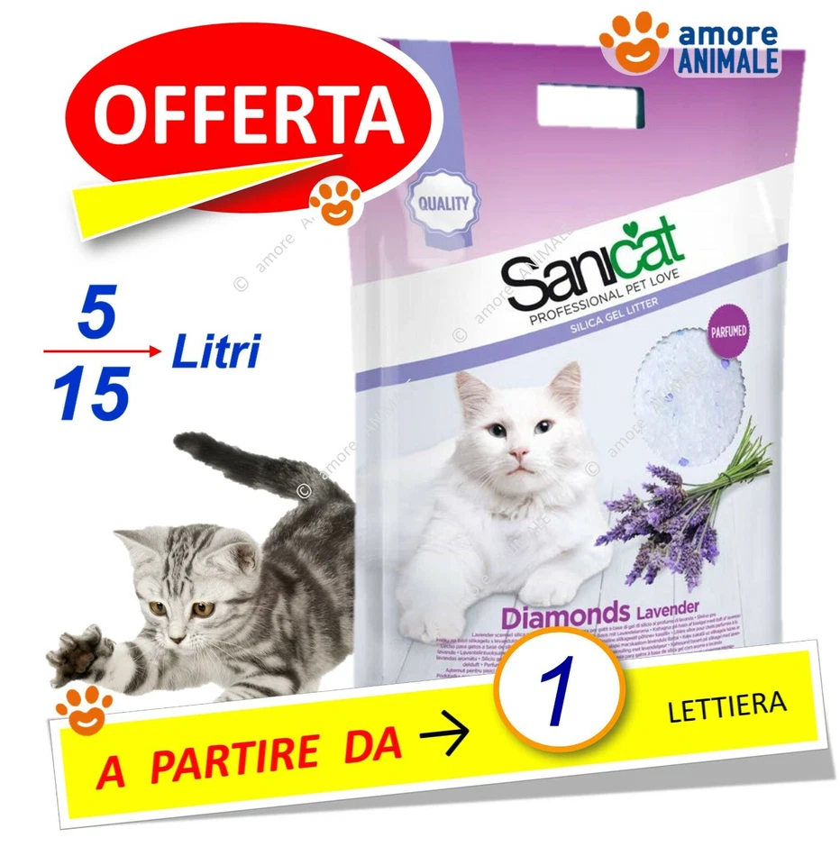 FORTESAN SANICAT Diamonds Lettiera alla LAVANDA 5 / 15 Litri da 1 FINO a 4 confezioni
