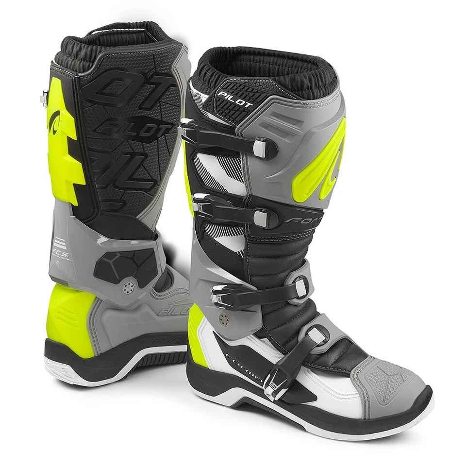 Botas de motocross | Forma PILOT botas grises para offroad tech moto mx dirt
