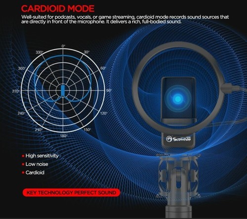 USB Powered Professional Gaming Streaming Desktop Microphone 3D MARVO Mic-03 - Picture 13 of 16