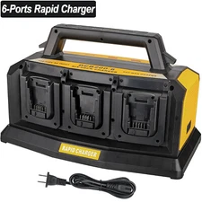 6-Port DCB104 Fast Charger For DEWALT 20V/60V Lithium DCB205 DCB206 XR Battery