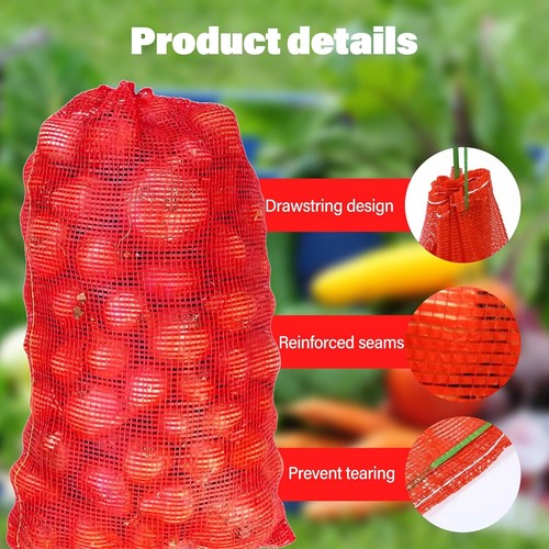 24 Pack 20 x 14 Mesh Onion Bags Reusable Drawstring Fresh Produce Storag - Picture 3 of 3