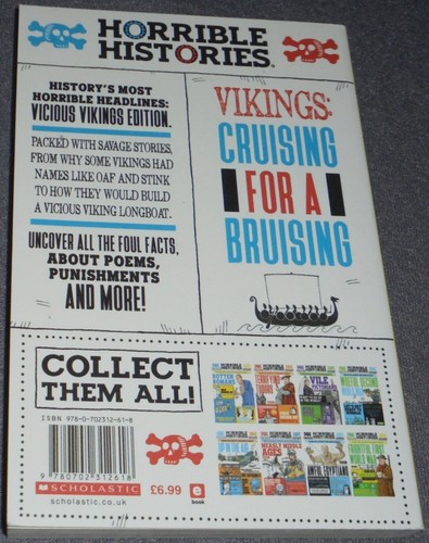 HORRIBLE HISTORIES VICIOUS VIKINGS BOOK BY TERRY DEARY BRAND NEW - Picture 2 of 2