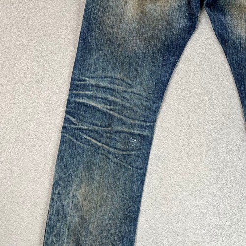 Japanese Selvedge Jeans Mens 30x33 Slim Straight Destroyed Thrashed Distressed - Picture 9 of 21