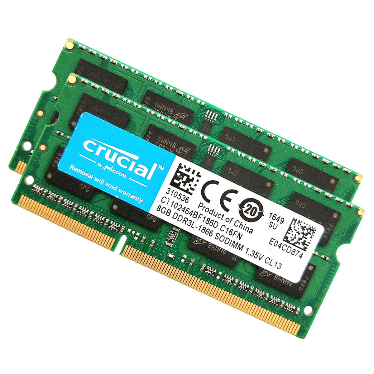 Crucial 32GB (4x 8GB) 1866MHz DDR3L SODIMM PC3L-14900 Laptop RAM