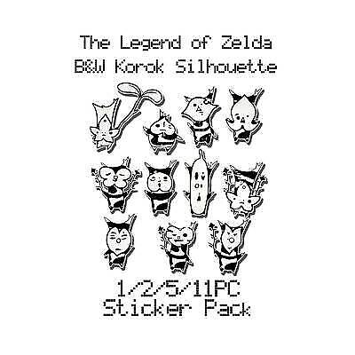 The Legend of Zelda Black and White Korok Silhouette 2in 11PC Misc