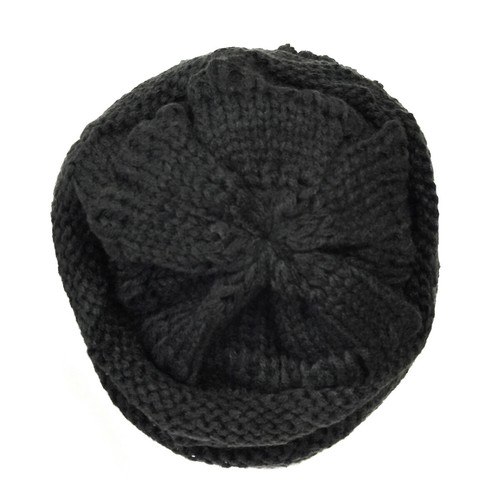 Wrapables Winter Warm Knitted Infinity Scarf and Beanie Hat Set, Black ...