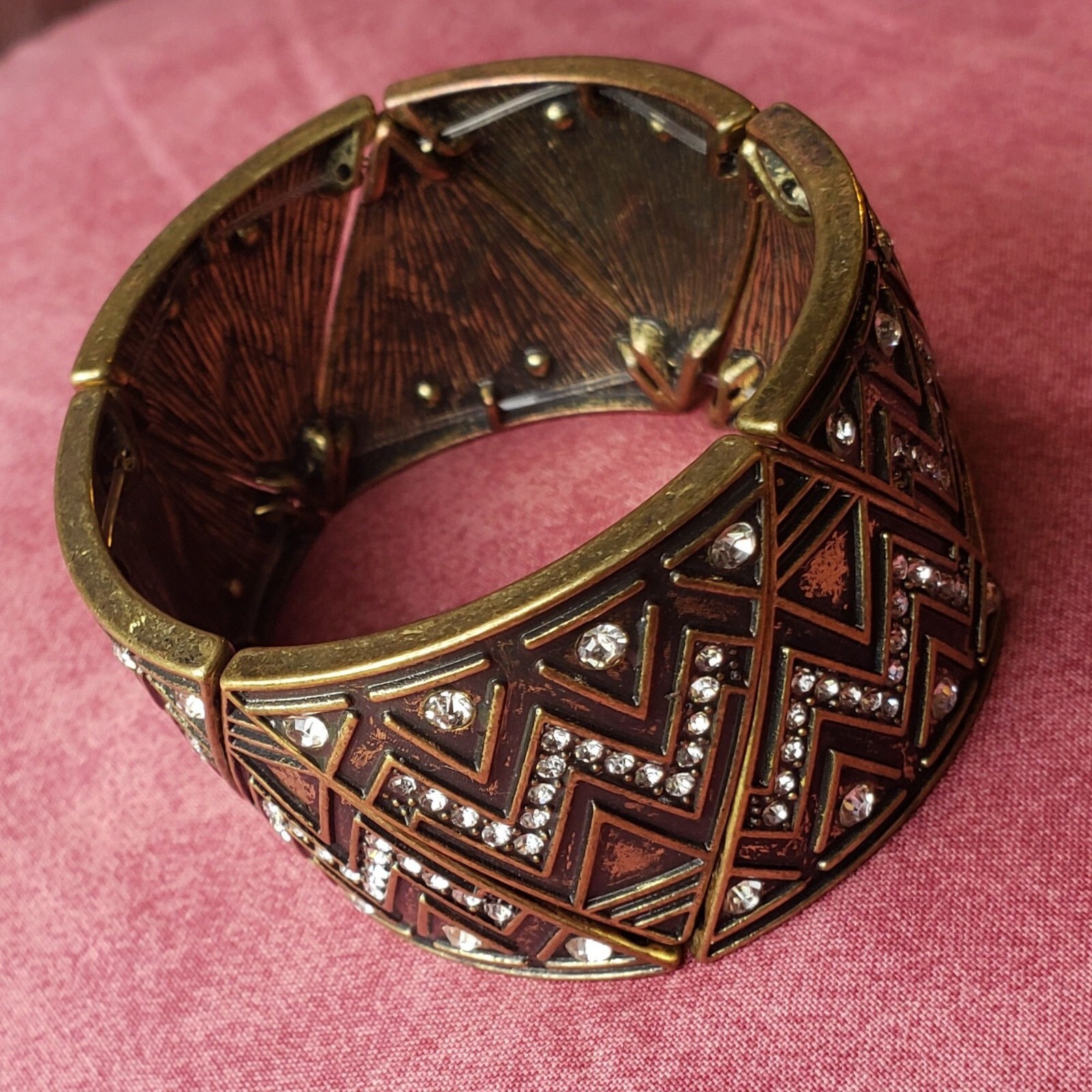 Tribal Geometric Triangle Pattern Rhinestone Stre… - image 2