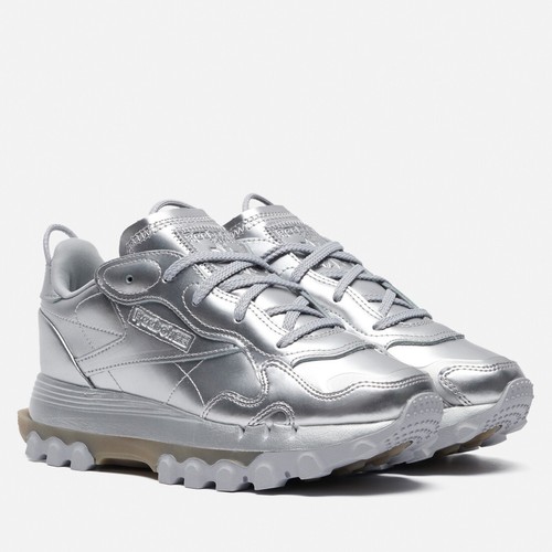 Reebok Classic Leather x Cardi B GW2632 Womens US 7 Silver Running Shoes GBNC559 - 第 7/12 張圖片