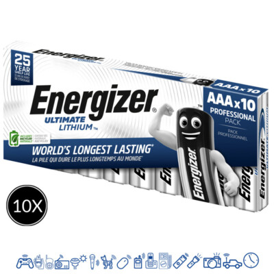 100 x Energizer Ultimate AAA Micro Lithium FR03 L92 1,5V im Karton / Folie
