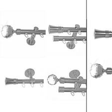 Gardinenstange Innenlauf 20mm Edelstahl look Wand- Deckenmontage 1- und 2-läufig