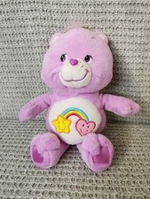 Care Bears Best Friend Bear 10" Plush Purple Star Rainbow Heart Embroidered 2004
