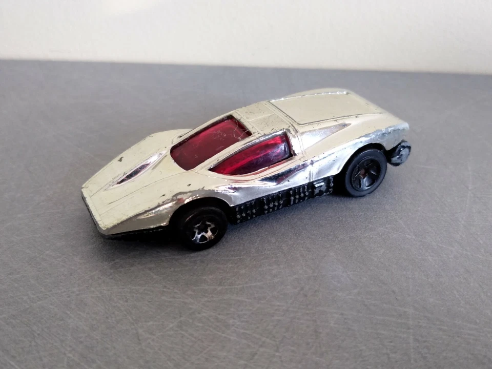 Hot Wheels Argento Proiettile 1974 Bianco Scala 1/60 Vintage Stato Con Glitter - Immagine 2 di 4