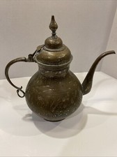 Antique Collectible Etched Design Tea Pot