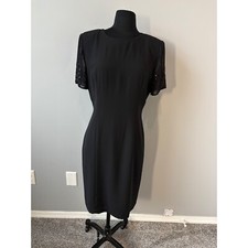 Vintage Beaded Cocktail Dress Elegant Party Dress Little Black Dress Size M