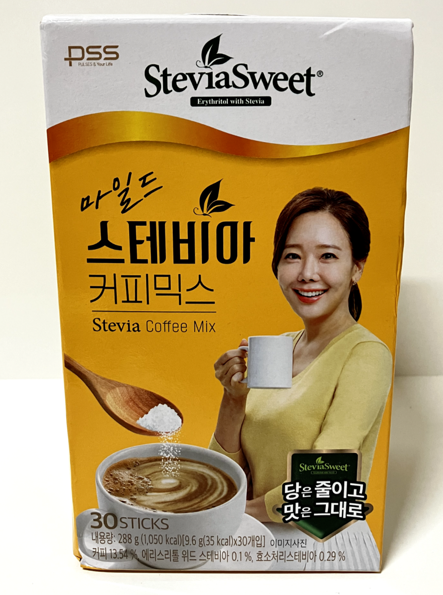 Stevia Coffee Mix 9.6g x 30 Sticks - Korean Instant Coffee Sugar