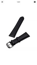 Hadley Roma Black 22 mm Wide Shrunken Grain Leather Strap