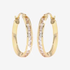 Gold Twisted Hoop Earrings 18ct Gold Vermeil 925 Sterling Silver 25mm Diameter