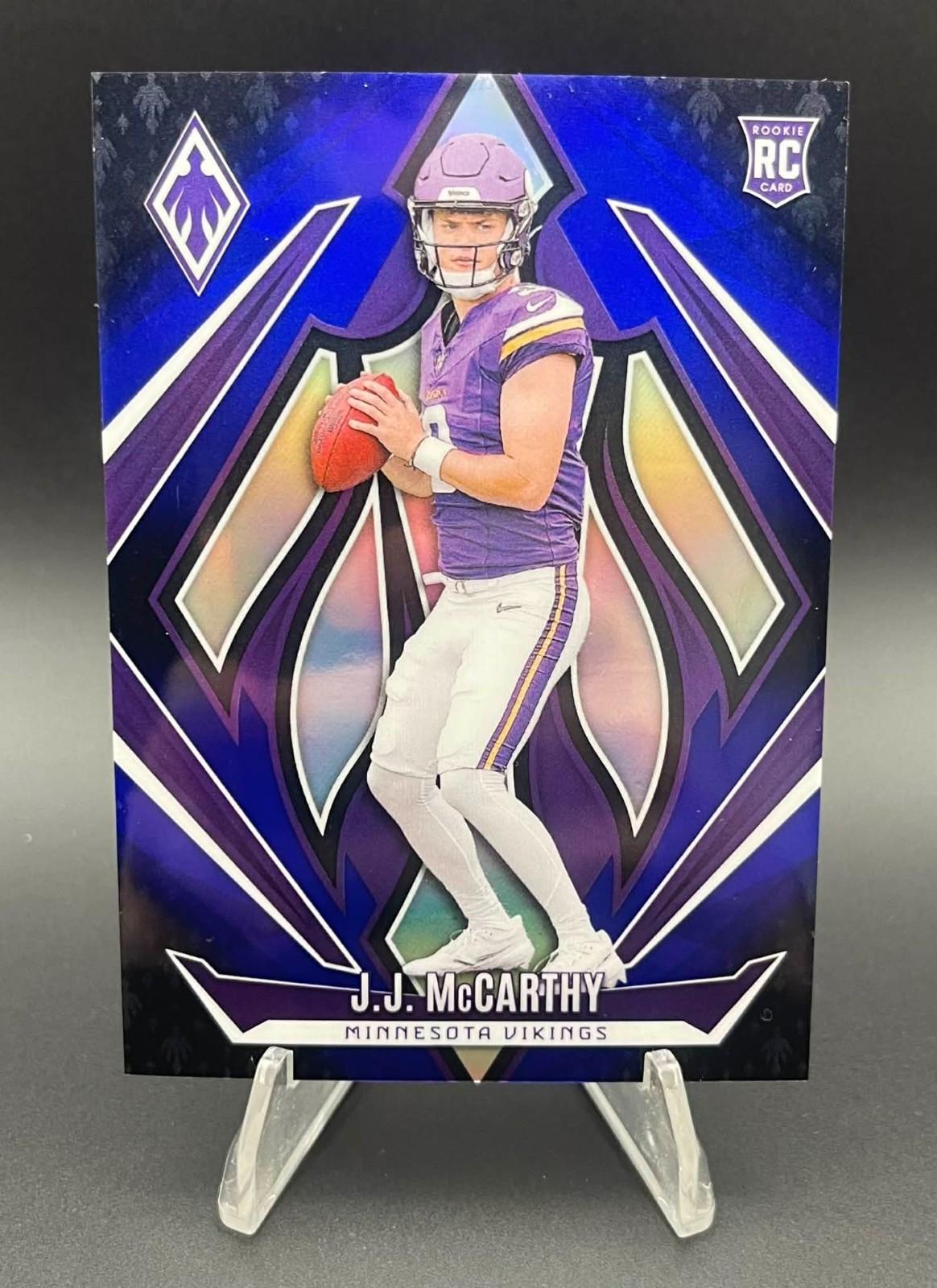 J.J. McCarthy /249 Blue Fade Phoenix #185 2024 Panini Phoenix