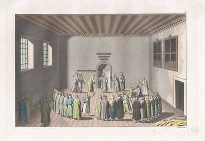 Derwische Dervish dance Tanz costume Trachten Aquatinta Radierung Ferrario 1820